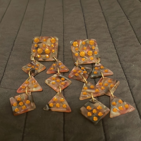 Lele Sadoughi Spotlight Chandelier Earrings - Orange - Picture 7 of 9